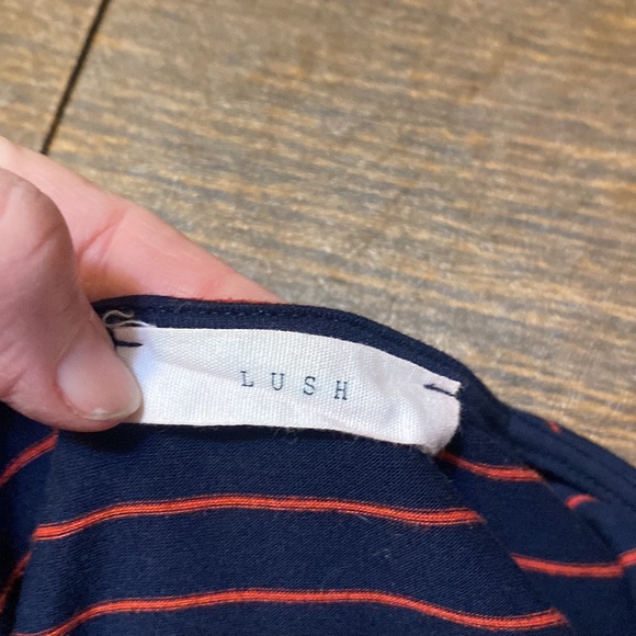 LUSH Swing Stretch Dress, Navy w Red Stripe, Medium - Picture 4 of 7
